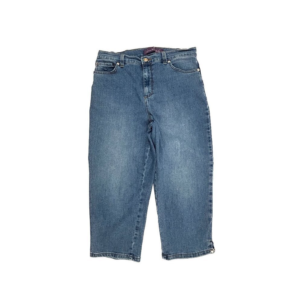 Gloria Vanderbilt Amanda Capri Women's size‎ 8 Medium Wash Blue Denim Jeans
